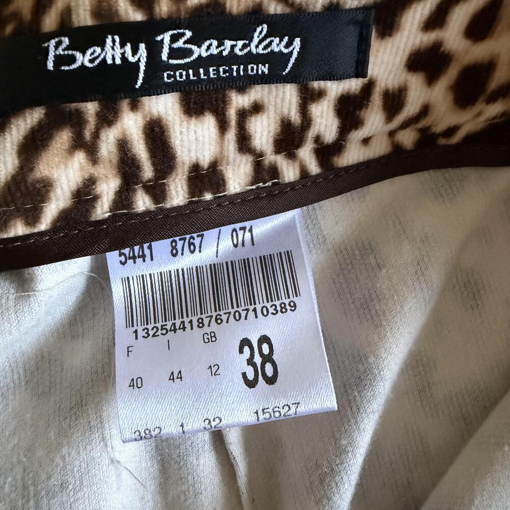 Betty Barclay Pants Womens 38 US 8 Animal Print Corduroy Bootcut Stretch Party - Picture 9 of 14